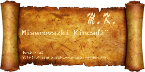 Miserovszki Kincső névjegykártya